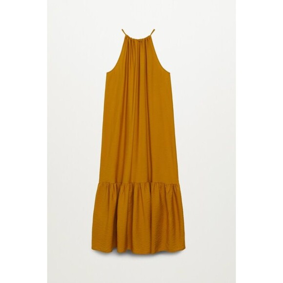 Mango Flowy Ruffled Dress (Mustard) - Picture 2 of 3